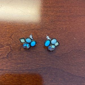 Multi Color Turquoise Blue Stud Earrings